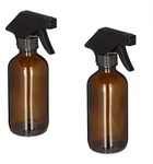Relaxdays Spr&uuml;hflasche, Braun, Glas, Kunststoff, 9.5x18x6 cm, Gartenzubeh&ouml;r,