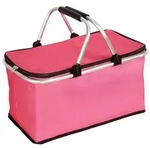 Kesper Einkaufskorb, Pink, Metall, Textil, rechteckig, 50x29x25.5 cm, faltbar,