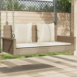 furnicato H&auml;ngebank, Beige, Kunststoff, Rechteckig, 119x48x56 cm, Gartenm&ouml;bel,