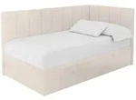 Altdecor Einzelbett, Beige, Textil, Ottomane links,L-Form, 100x200 cm, Kinder- &