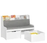 SoBuy Kinder-Sitzbank, Wei&szlig;, Holzwerkstoff, 100x70x45 cm, Kinder- &...