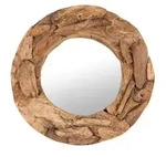 Design Delights Wandspiegel, Natur, Holz, 60x60x6 cm, Spiegel, Wandspiegel