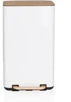 Mid.you Abfalleimer, Creme, Walnuss, Kunststoff, 30 L, 31x62x36 cm, K&uuml;chen,