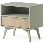 Masseno Nachttisch, Hellgr&uuml;n, Holzwerkstoff, 1 Schubladen, 54x54x38 cm,