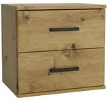 Masseno Nachttisch, Eiche Artisan, Holzwerkstoff, 2 Schubladen, 48x50x35 cm,