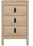 ebuy24 Nachttisch,, Eiche, Holzwerkstoff, 3 Schubladen, 44x71x39 cm,...