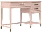 Mid.you Schreibtisch Westerleigh, Rosa, Metall, Holzwerkstoff, 2 Schublade(n)
