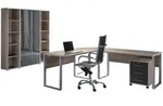 Mid.you B&uuml;ro Office Edition - B&uuml;ro Set 3, Sonoma Eiche, Anthrazit Hochglanz,