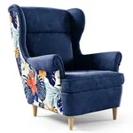 Beautysofa Ohrensessel, Dunkelblau, Holzwerkstoff, 1-Sitzer, 82x102x92 cm,