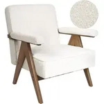 Beliani Sessel, Wei&szlig;, Dunkelbraun, Textil, 65x81x57 cm, Wohnzimmer, Sessel,