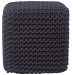 Homescapes Strick-Pouf, Schwarz, Textil, Uni, Quadratisch, 35x35x35 cm,...