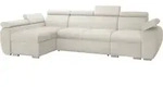 Mirjan24 Ecksofa, Creme, Metall, 6-Sitzer, Ottomane links,L-Form, 320x170 cm,
