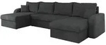 Mirjan24 Ecksofa, Graphit, Kunststoff, 6-Sitzer, U-Form,Rechteckig, 304x140 cm,