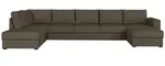 Mirjan24 Wohnlandschaft, Braun, Holz, 8-Sitzer, U-Form,Rechteckig, 370x85x186...