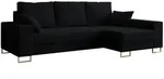 MKS Ecksofa, Schwarz, Metall, 3-Sitzer, L-Form,L-Form, 242x138 cm, Oeko-Tex&reg;,