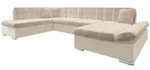 Mirjan24 Ecksofa, Beige, Textil, 7-Sitzer, U-Form,Rechteckig, 345x76x205 cm,