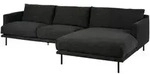 Massivmoebel24 Ecksofa, Schwarz, Holz, Echtholz, 3-Sitzer, 285x161 cm,...