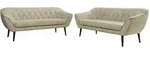 MKS Sitzgarnitur, Beige, Holzwerkstoff, 6-Sitzer, Rechteckig, 180x75x74 cm,