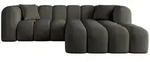Altdecor Ecksofa, Schwarz, Kunststoff, 5-Sitzer, L-Form, 231x173 cm, Wohnzimmer,