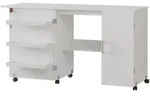 Vicco N&auml;htisch, Wei&szlig;, Holzwerkstoff, 2 F&auml;cher, Rechteckig, 148x75x50 cm,