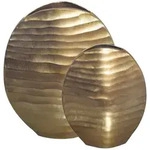 Livetastic Dekovase, Gold, Metall, rund, 26x30.5x14 cm, auch f&uuml;r frische Blumen