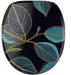 Sanilo WC, Schwarz, Holzwerkstoff, Oval, 38x6x47 cm, Badezimmer, WC...