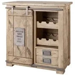 Massivmoebel24 Weinkommode, Beige, Holz, Echtholz,Mangoholz, 2 F&auml;cher, 2...