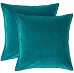 Homescapes Kissenh&uuml;llen, Petrol, Textil, Uni, Quadratisch, 40x40 cm,...
