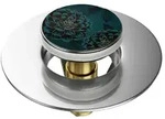Sanilo Waschbeckenst&ouml;psel, Blau, Metall, Grafikmuster, Rund, 6x4x5 cm,...