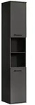 Mokebo Bad, Schwarz, Holzwerkstoff, 2 F&auml;cher, 33x180x34 cm, Badezimmer,