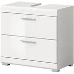 Inn.Furn Waschbeckenunterschrank, Wei&szlig; Hochglanz, Kunststoff, Nachbildung, Uni,