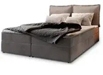 Masseno Boxbett, Grau, Holz, 180x200 cm, Schlafzimmer, Betten, Boxspringbetten