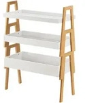 [en.casa] Stapelregal, Natur, Wei&szlig;, Holz, Bambus, 65x85x30 cm, Wohnzimmer,...