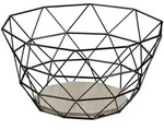 Relaxdays Obstkorb, Schwarz, Metall, Holzwerkstoff, 14.5 cm, Essen & Trinken,