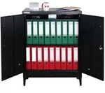 Proregal Aktenschrank, Schwarz, Metall, 80x90x40 cm, Arbeitszimmer, Aktenschr&auml;nke