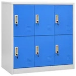 vidaXL Schliessfachschrank, Hellgrau, Metall, 6 F&auml;cher, 45x92.5x90 cm,...