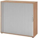 b&uuml;m&ouml; Rollladenschrank, Nussbaum, Silber, Holzwerkstoff, Nachbildung,Nussbaum,...