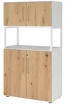 b&uuml;m&ouml; Aktenschrank, Wei&szlig;, Wildeiche, Holzwerkstoff, Nachbildung,Eiche, 1...