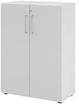 b&uuml;m&ouml; Aktenschrank, Wei&szlig;, Grau, Holzwerkstoff, Nachbildung, 2 F&auml;cher, Rechteckig,