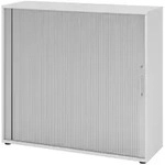 b&uuml;m&ouml; Rollladenschrank, Grau, Silber, Holzwerkstoff, Nachbildung, 2 F&auml;cher,