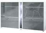 Vladon Schuhschrank, Grau, Holzwerkstoff, 155.5x95x28 cm, Garderobe,