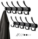 Relaxdays Garderobenleiste, Schwarz, Metall, 42x13x6 cm, Garderobe,...