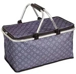 Kesper Einkaufskorb, Blau, Metall, Textil, rechteckig, 50x29x25.5 cm, faltbar,