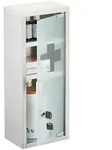 Relaxdays Medizinschrank, Mehrfarbig, Metall, Glas, Uni, Rechteckig, 18x45x12 cm,