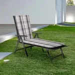 Gardenson Liegenauflage, Beige, Textil, Karo, F&uuml;llung: Schaumstoff,
