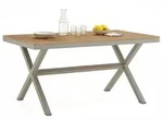 Idimex Gartentisch, Grau, Braun, Metall, Mode, 160x75x90 cm, Gartenm&ouml;bel,