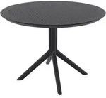 CLP Gartentisch, Schwarz, Kunststoff, Rund, 105x74x105 cm, Gartenm&ouml;bel,
