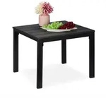Relaxdays Beistelltisch, Schwarz, Kunststoff, Metall, 52x39x48 cm, Balkonm&ouml;bel,