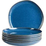 M&auml;ser Tellerset Cordelia, Blau, Keramik, 6-teilig, organisch, Essen & Trinken,