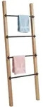 Relaxdays Handtuchleiter, Hellbraun, Holz, Metall, 55.5x160x5 cm, Badaccessoires,